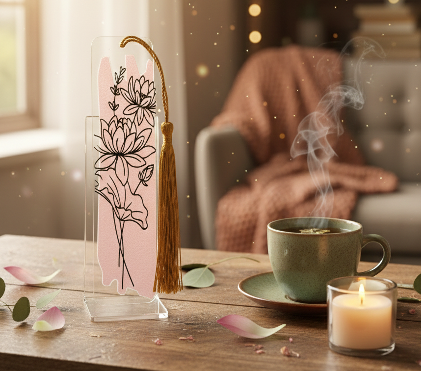 Marque-Page Acrylique "La Sérénité du Lotus"