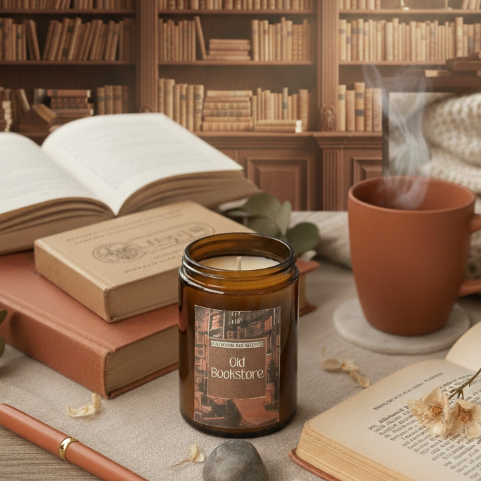 Bougie Old Bookstore - senteur vieille bibliothèque