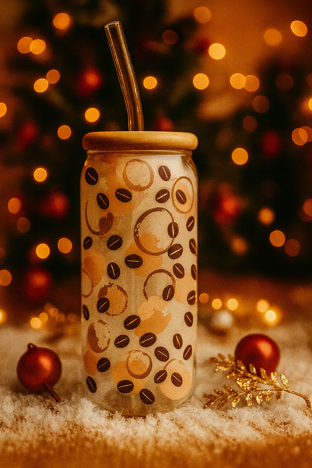 ☕ Verre “Coffee Stains” – Édition Limitée Noël