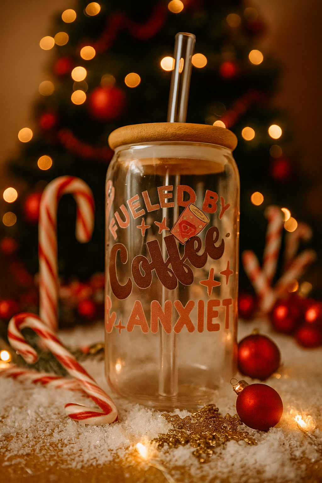 ☕ Verre “Fueled by Coffee & Anxiety” – Édition Limitée