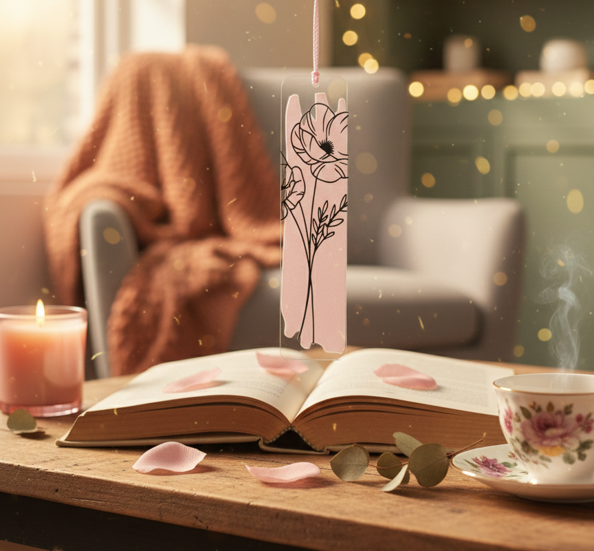 Marque-Page Acrylique "La Rose Éternelle"